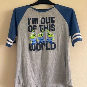 Disney Blue and Gray Alien Tee